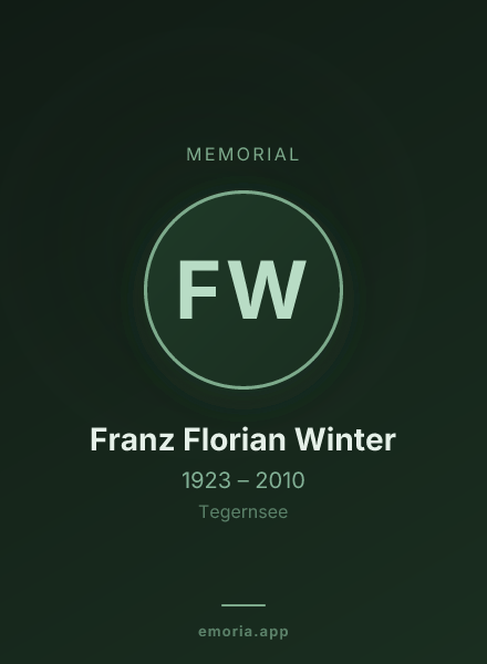 Memorial portrait of Franz Florian Winter