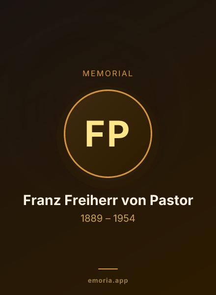 Memorial portrait of Franz Freiherr von Pastor