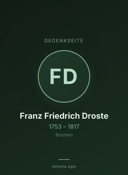 Gedenkportrait von Franz Friedrich Droste