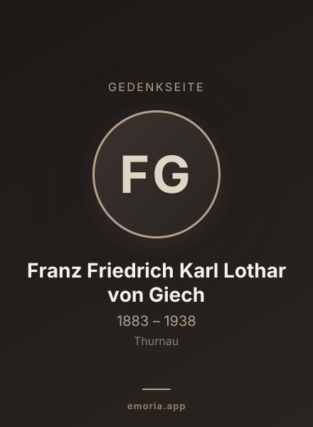 Gedenkportrait von Franz Friedrich Karl Lothar von Giech