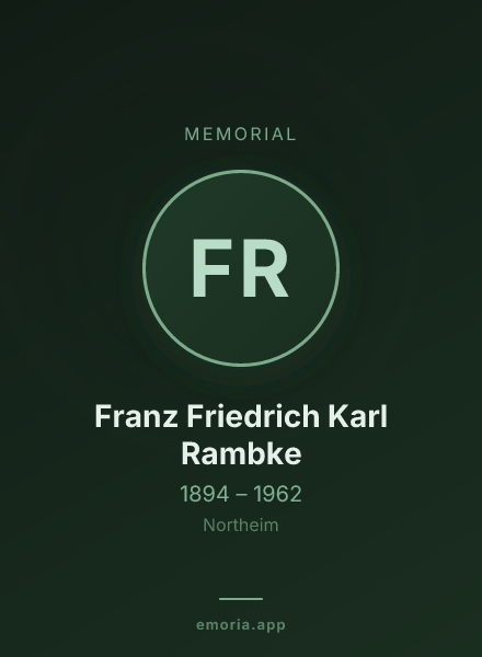 Memorial portrait of Franz Friedrich Karl Rambke