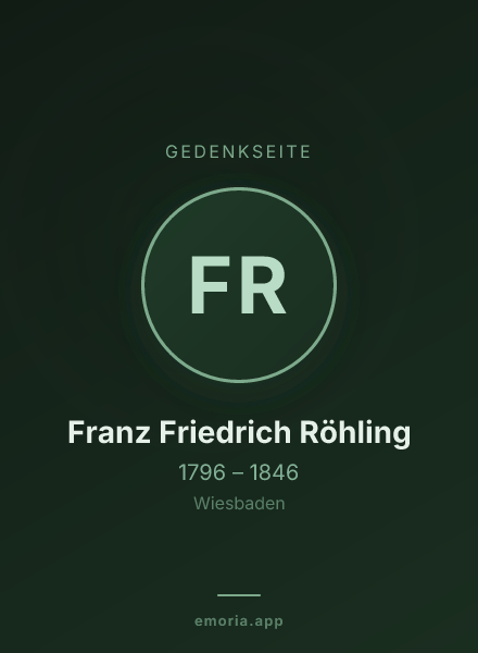 Gedenkportrait von Franz Friedrich Röhling