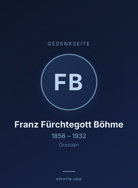 Gedenkportrait von Franz Fürchtegott Böhme