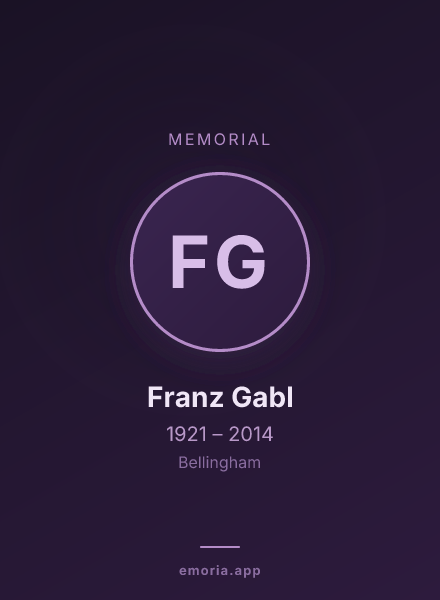 Memorial portrait of Franz Gabl