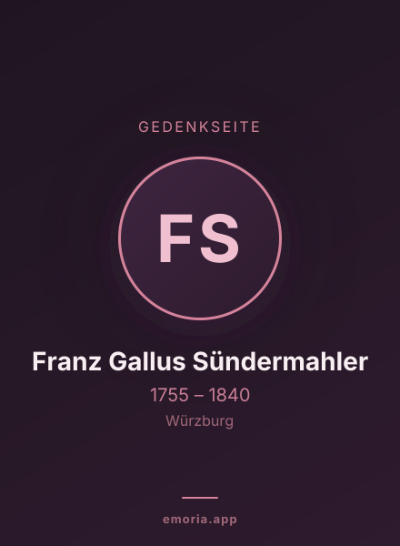 Gedenkportrait von Franz Gallus Sündermahler