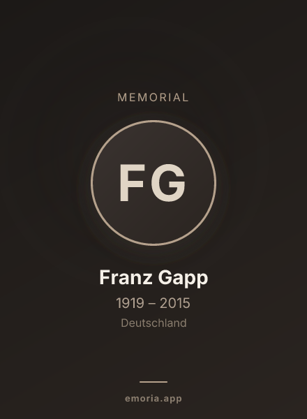 Memorial portrait of Franz Gapp
