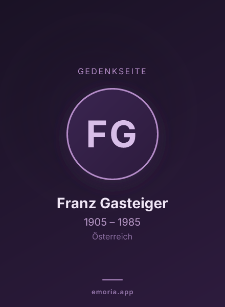 Gedenkportrait von Franz Gasteiger