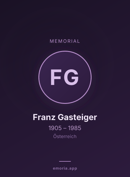 Memorial portrait of Franz Gasteiger
