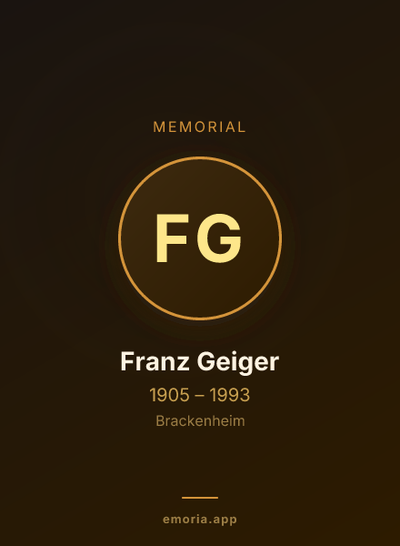 Memorial portrait of Franz Geiger
