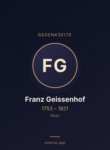 Gedenkportrait von Franz Geissenhof