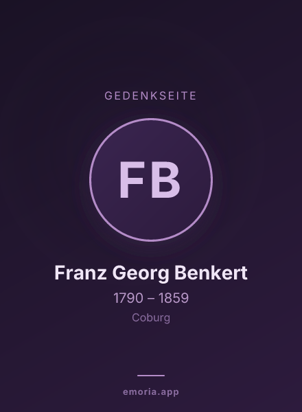 Gedenkportrait von Franz Georg Benkert