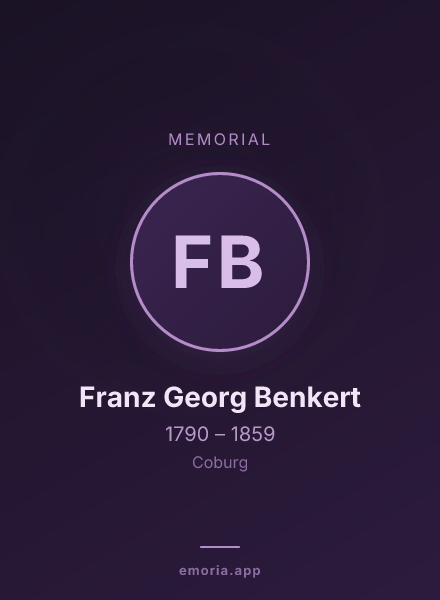 Memorial portrait of Franz Georg Benkert