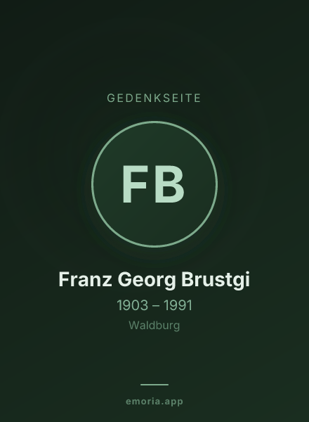 Gedenkportrait von Franz Georg Brustgi