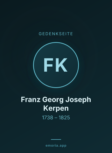 Gedenkportrait von Franz Georg Joseph Kerpen