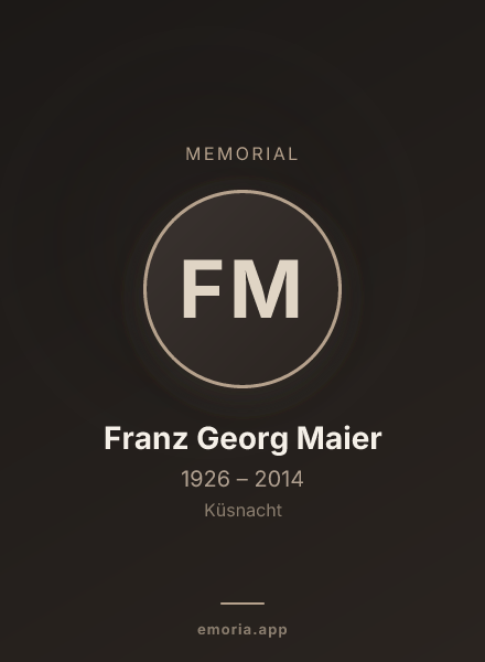 Memorial portrait of Franz Georg Maier