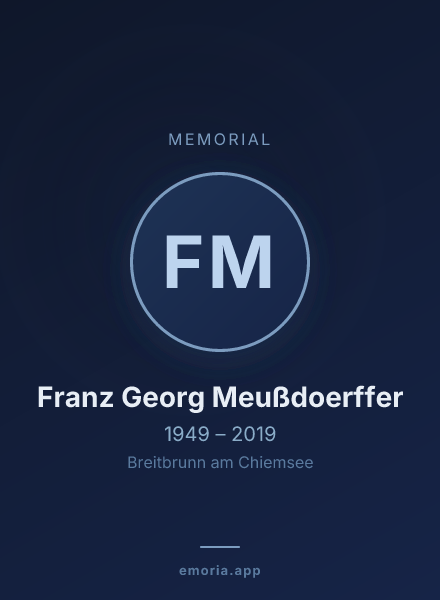 Memorial portrait of Franz Georg Meußdoerffer