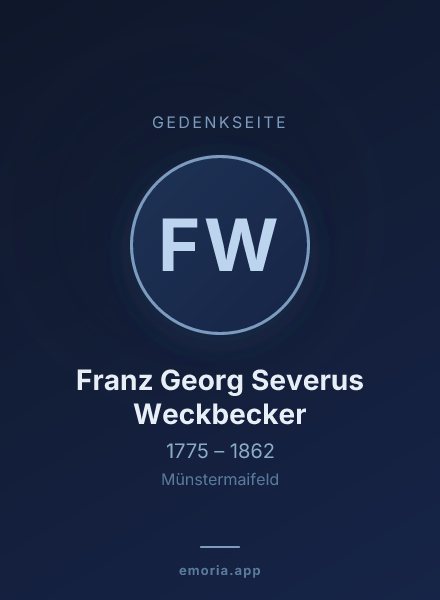 Gedenkportrait von Franz Georg Severus Weckbecker