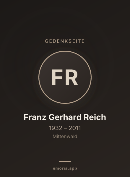 Gedenkportrait von Franz Gerhard Reich