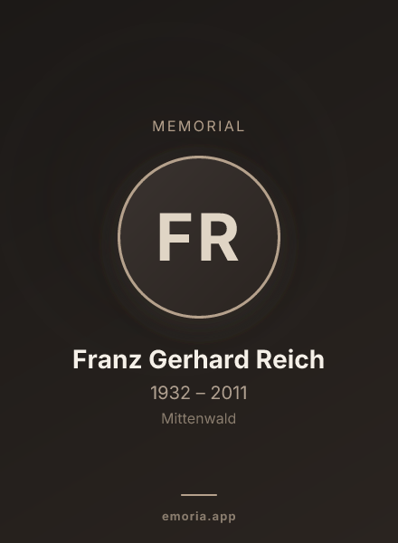 Memorial portrait of Franz Gerhard Reich