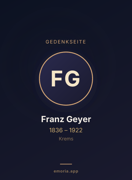 Gedenkportrait von Franz Geyer