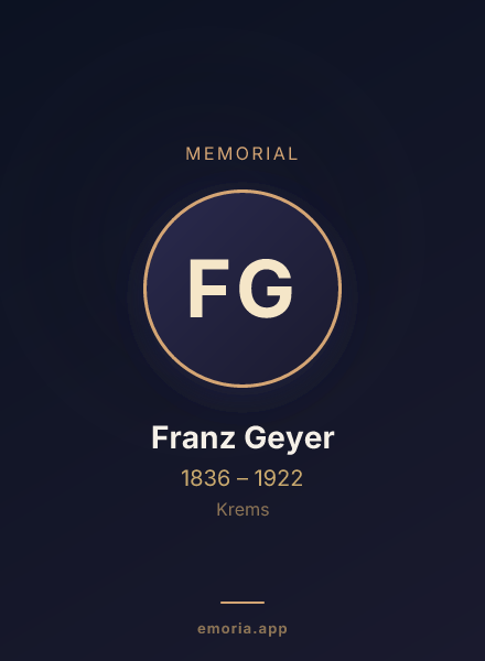 Memorial portrait of Franz Geyer