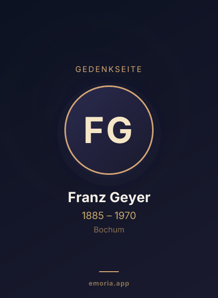 Gedenkportrait von Franz Geyer