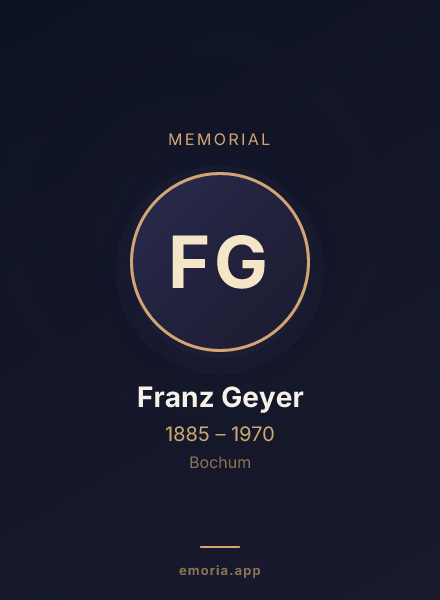 Memorial portrait of Franz Geyer