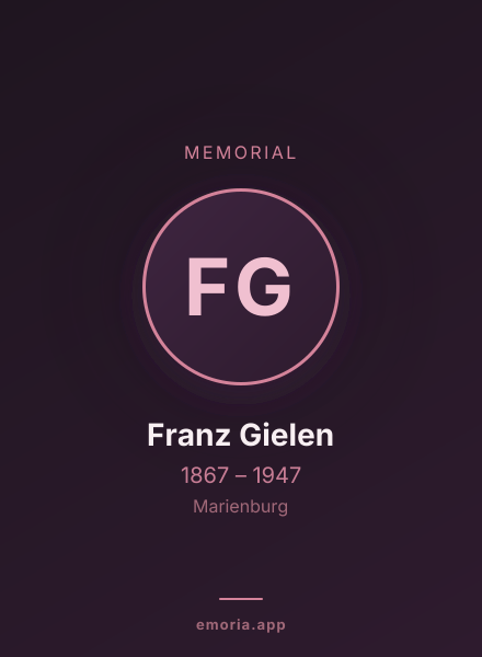 Memorial portrait of Franz Gielen