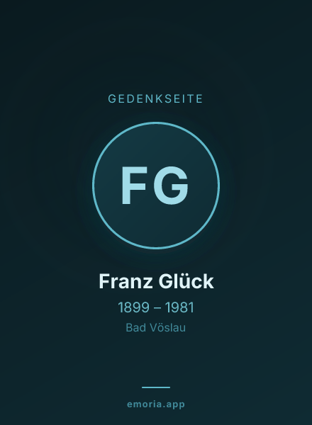 Gedenkportrait von Franz Glück