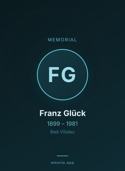 Memorial portrait of Franz Glück