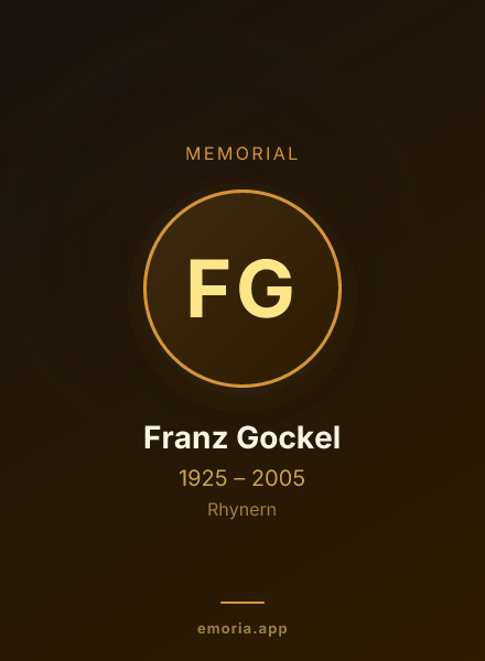 Memorial portrait of Franz Gockel