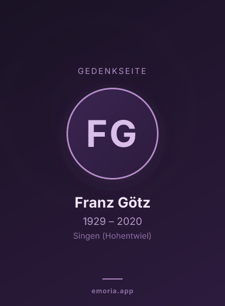 Gedenkportrait von Franz Götz