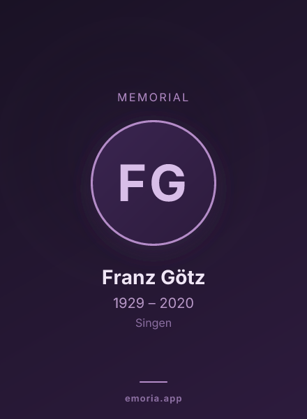 Memorial portrait of Franz Götz