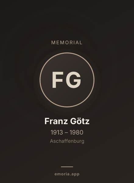 Memorial portrait of Franz Götz