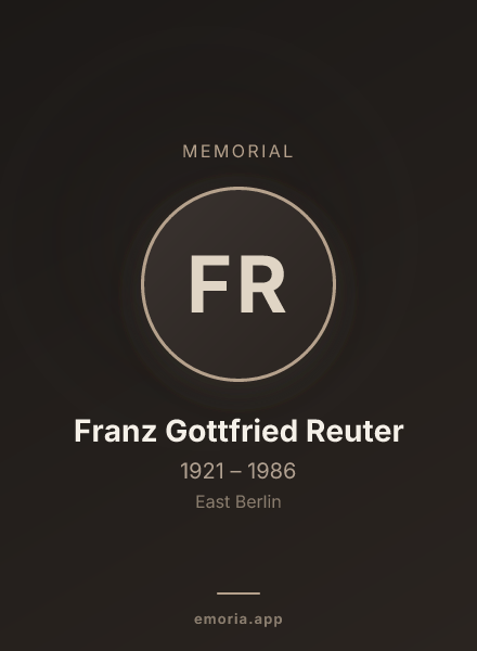 Memorial portrait of Franz Gottfried Reuter