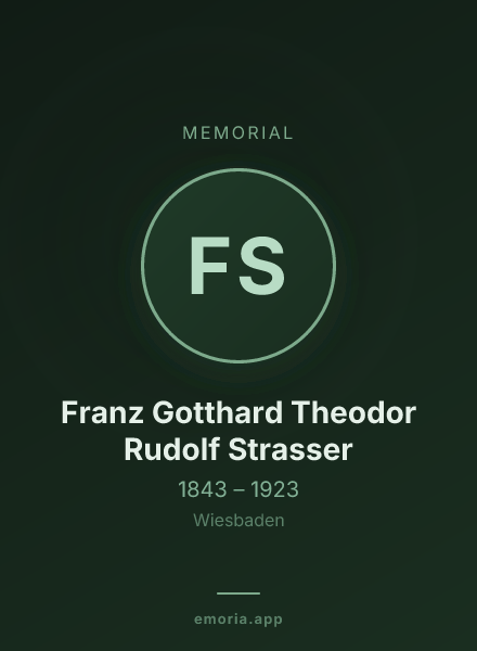 Memorial portrait of Franz Gotthard Theodor Rudolf Strasser