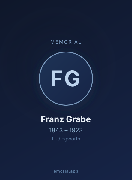 Memorial portrait of Franz Grabe