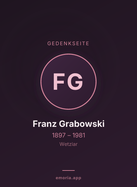 Gedenkportrait von Franz Grabowski