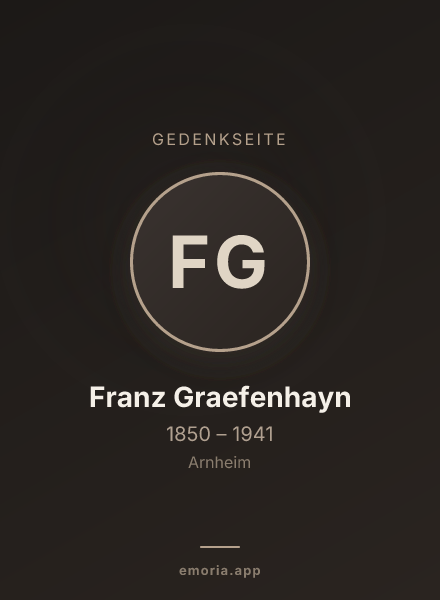 Gedenkportrait von Franz Graefenhayn