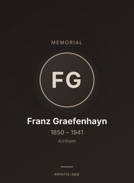 Memorial portrait of Franz Graefenhayn