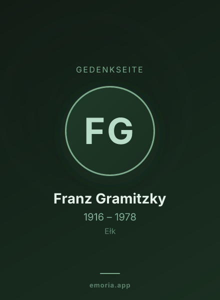 Gedenkportrait von Franz Gramitzky