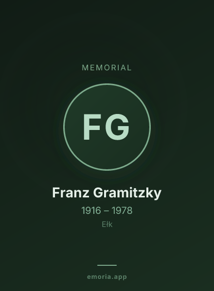 Memorial portrait of Franz Gramitzky