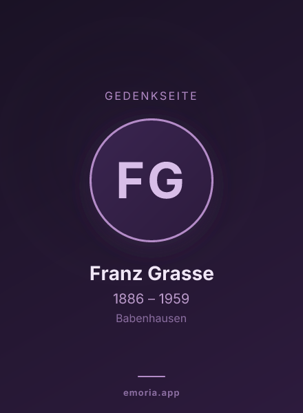 Gedenkportrait von Franz Grasse