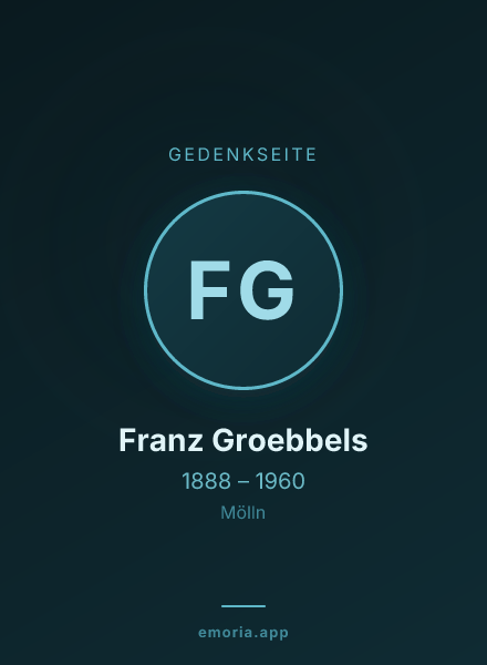 Gedenkportrait von Franz Groebbels