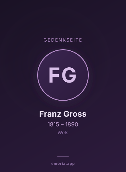 Gedenkportrait von Franz Gross