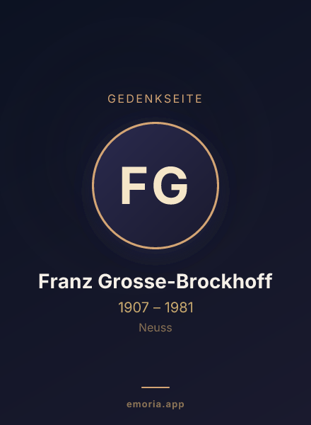 Gedenkportrait von Franz Grosse-Brockhoff