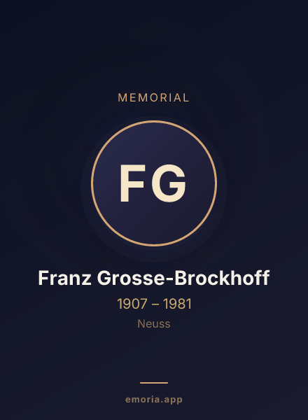 Memorial portrait of Franz Grosse-Brockhoff