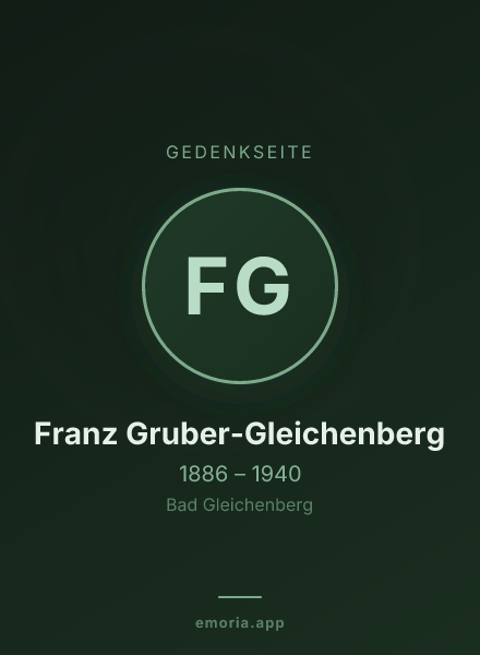 Gedenkportrait von Franz Gruber-Gleichenberg