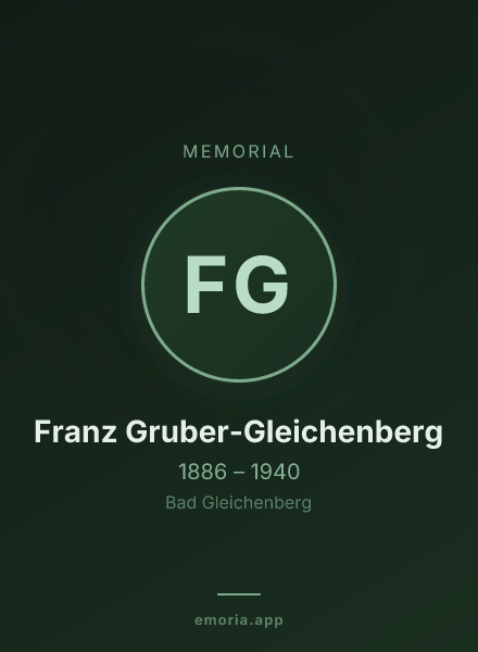 Memorial portrait of Franz Gruber-Gleichenberg