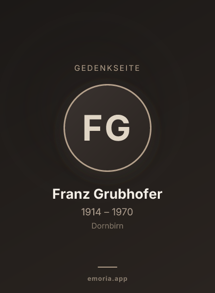 Gedenkportrait von Franz Grubhofer